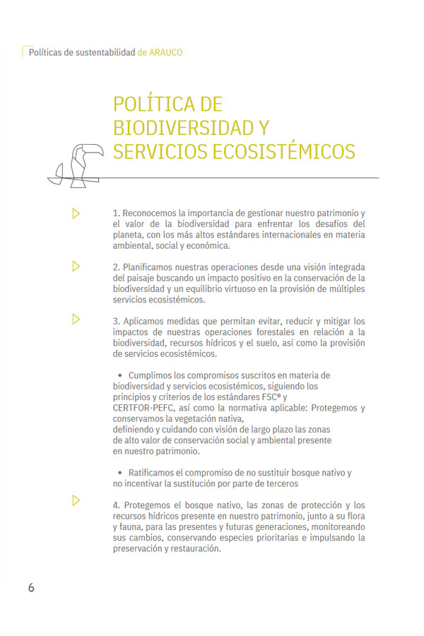 Política de Biodiversidad y Servicios Ecosistémicos