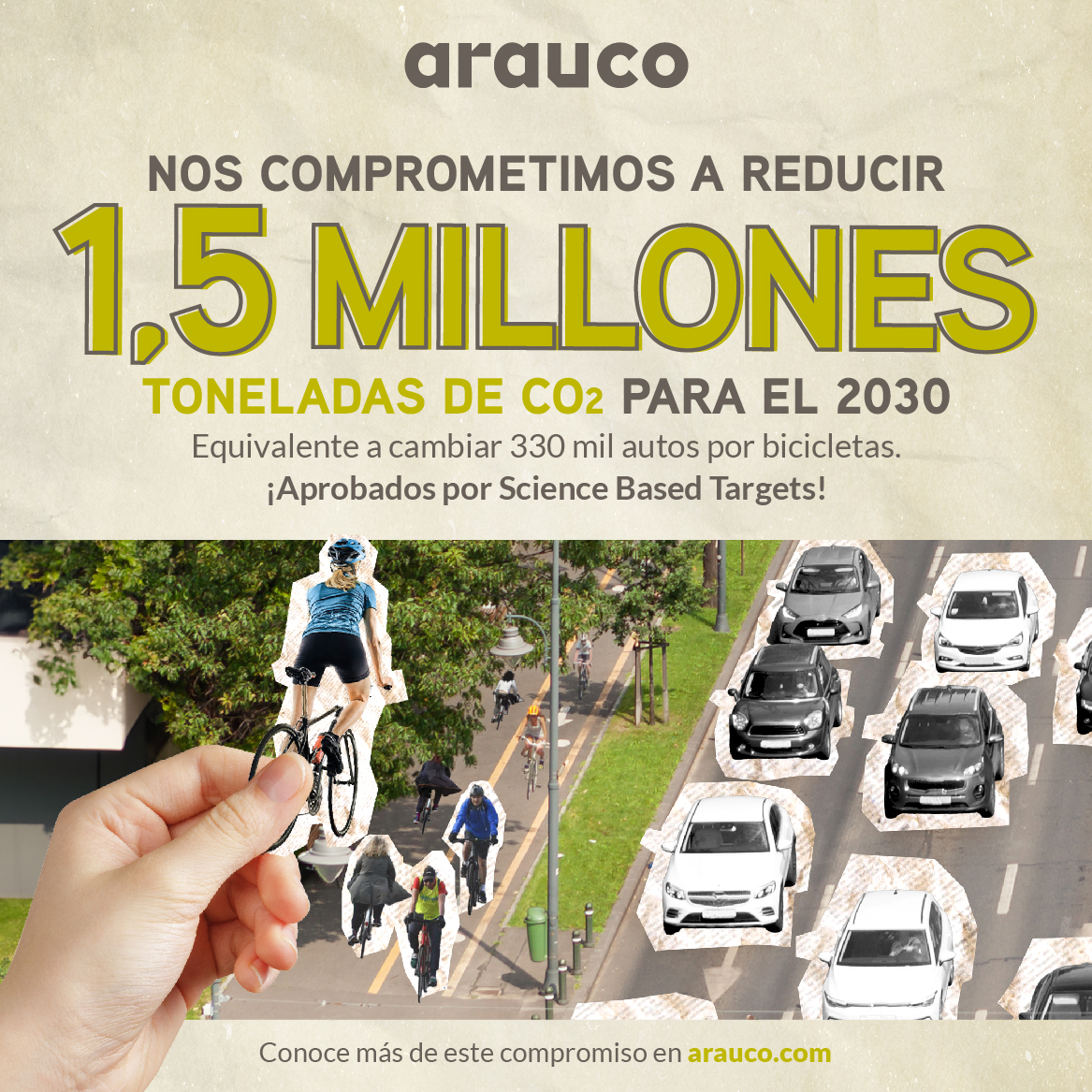 ARAUCO receives approval of Science Based Targets and commits to reducing its emissions by more than 1.5 million tons by 2030.